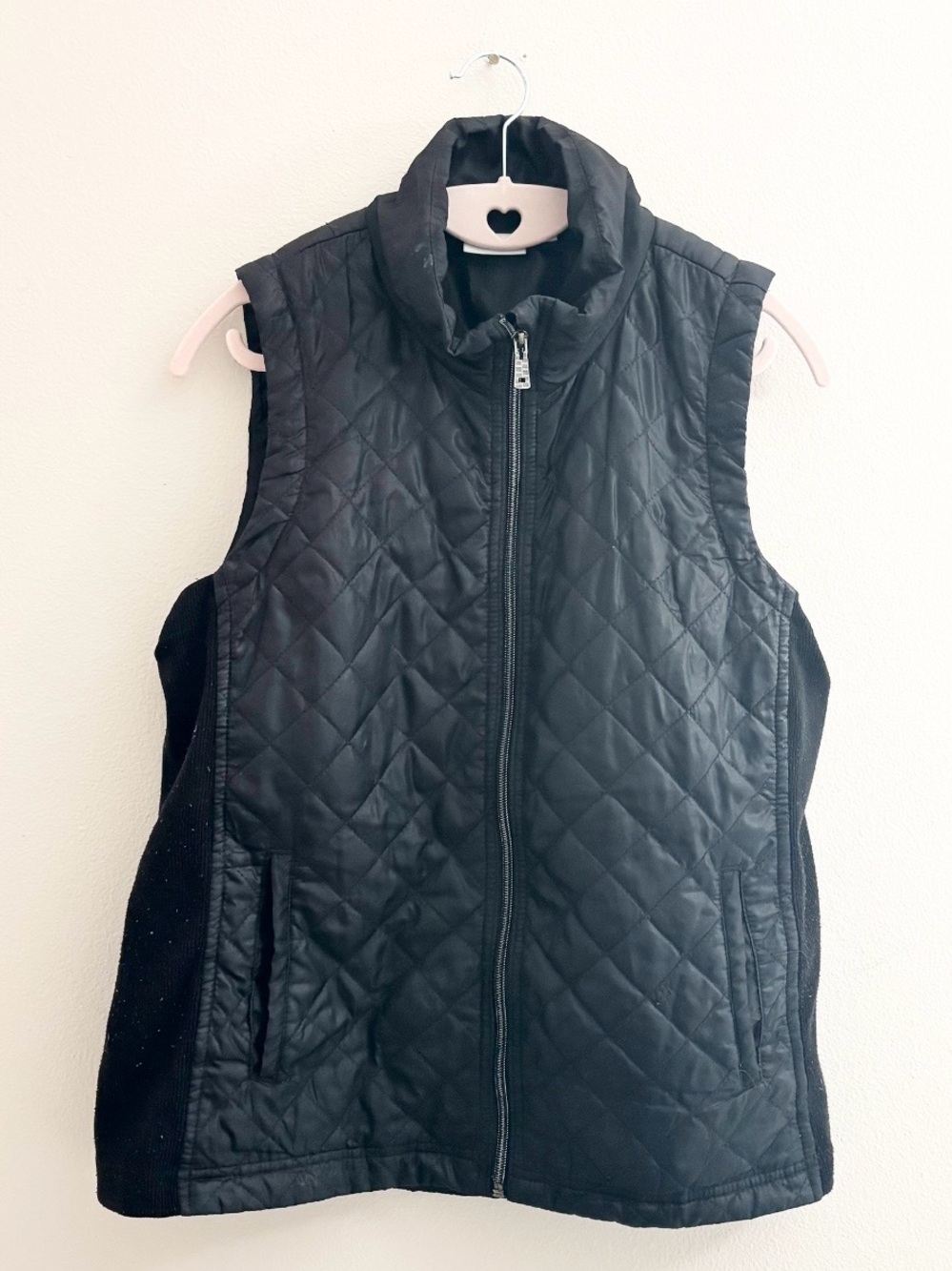 5/$15 🩷 Kim Rogers Black Quilted Zip-Up Vest